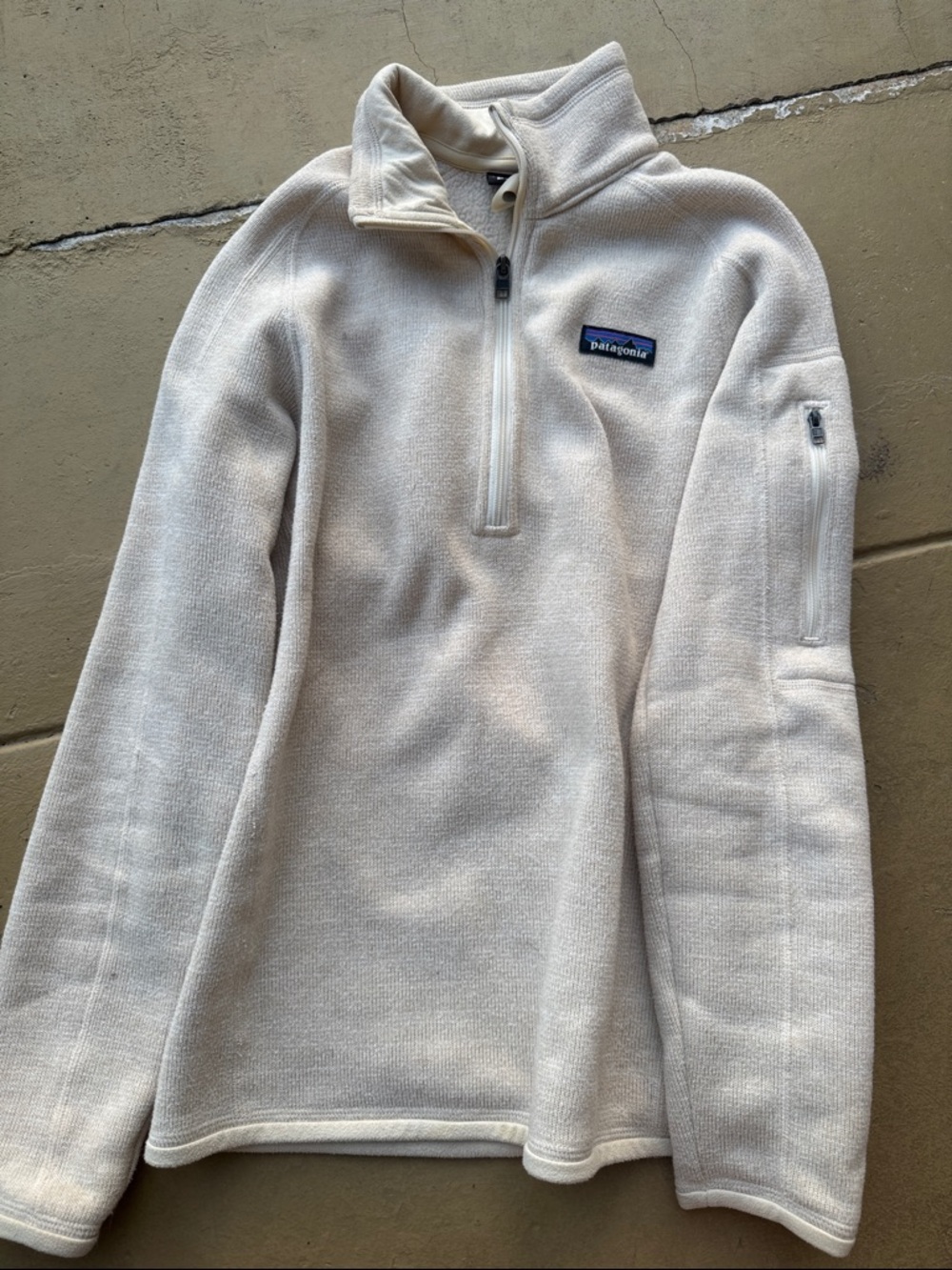 Patagonia Beige quarter-Zip Fleece Pullover
